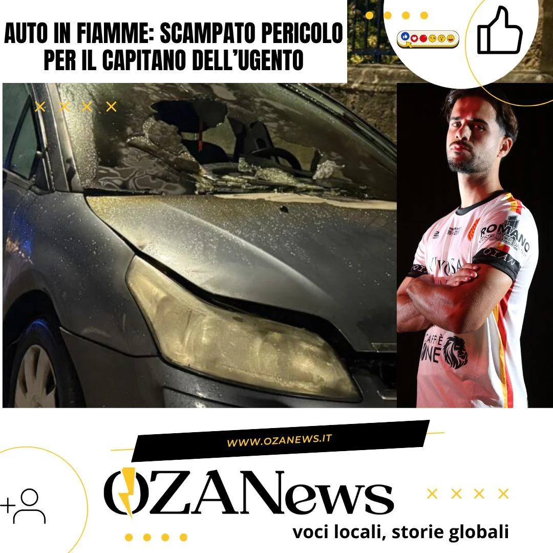 Auto in fiamme: scampato pericolo per il capitano dell’ugento