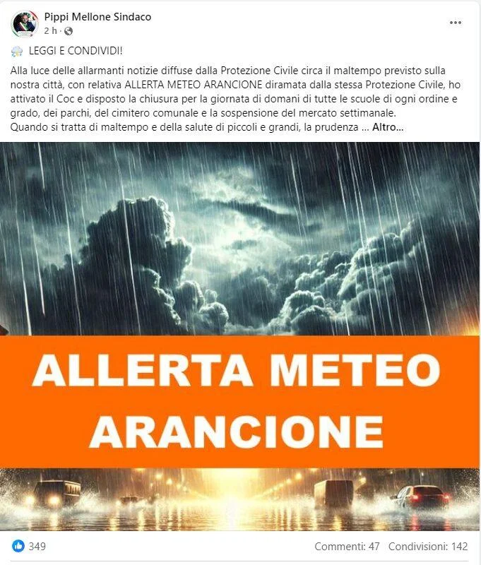 Allerta meteo arancione a Ugento