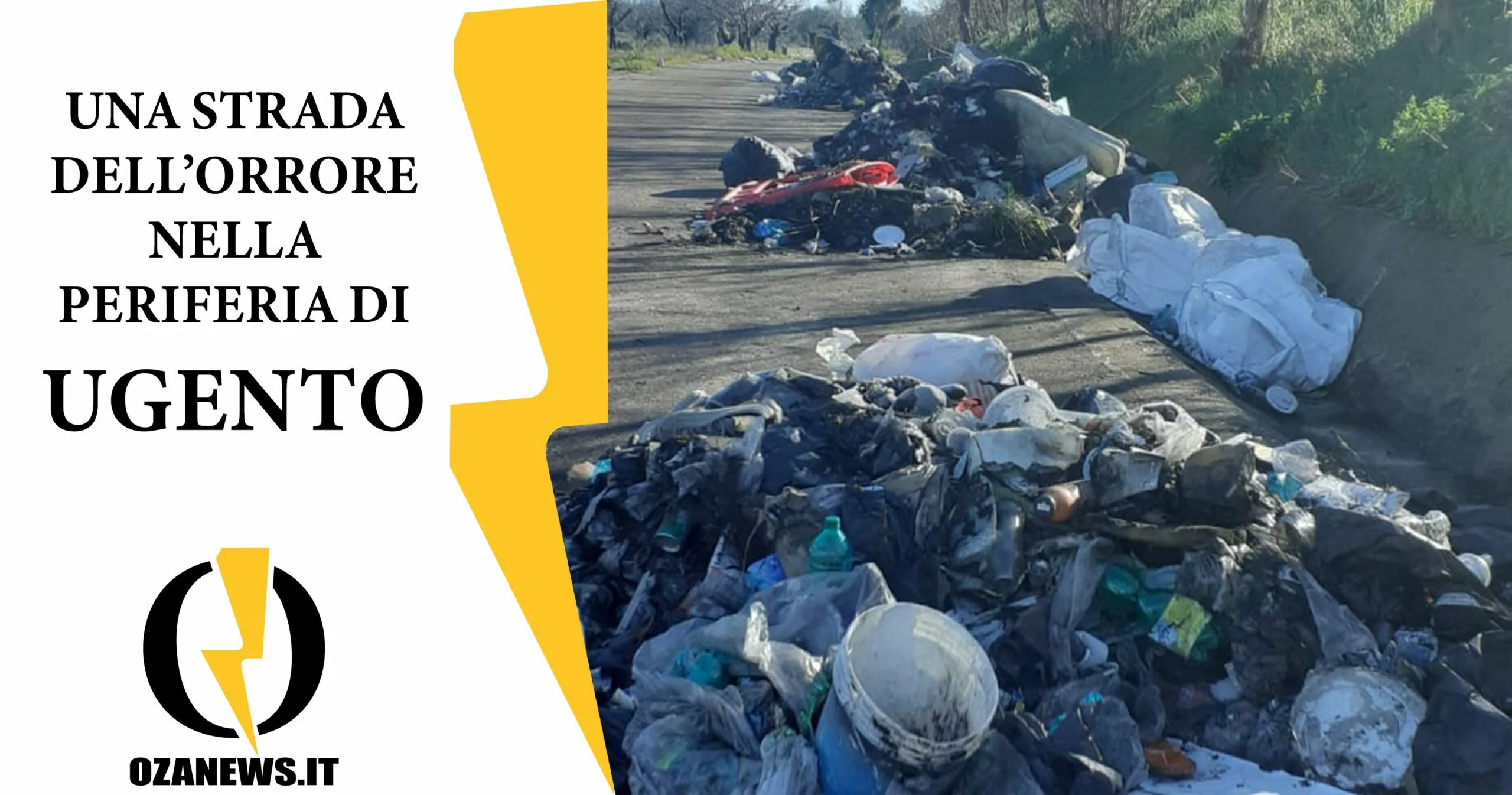 Una discarica abusiva a ridosso del centro abitato di Ugento