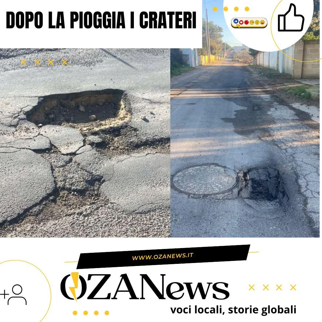 Torre San Giovanni: strade colabrodo mettono a rischio la sicurezza