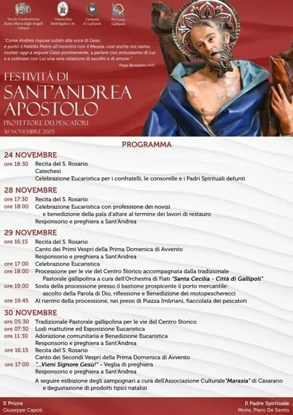 A Gallipoli si festeggia Sant&rsquo;Andrea Apostolo