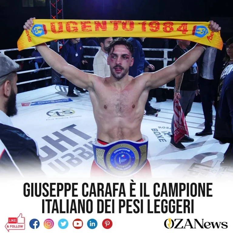Giuseppe Carafa è campione italiano dei pesi leggeri di pugilato