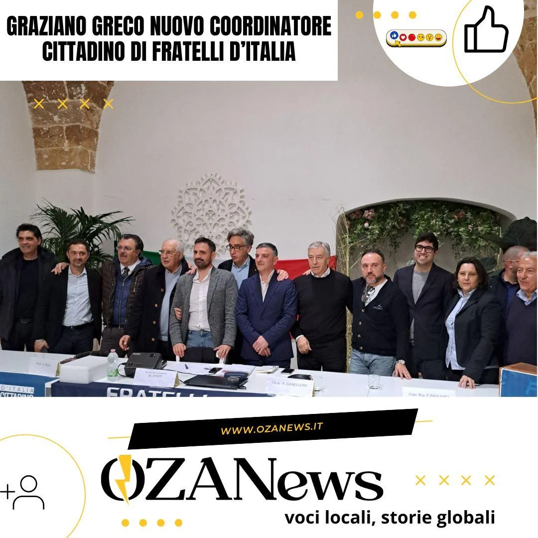 Graziano Greco nuovo coordinatore cittadino di Fratelli d’Italia a Ugento