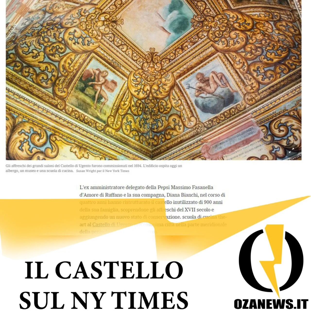 Il castello di Ugento citato da una rubrica del New York Times