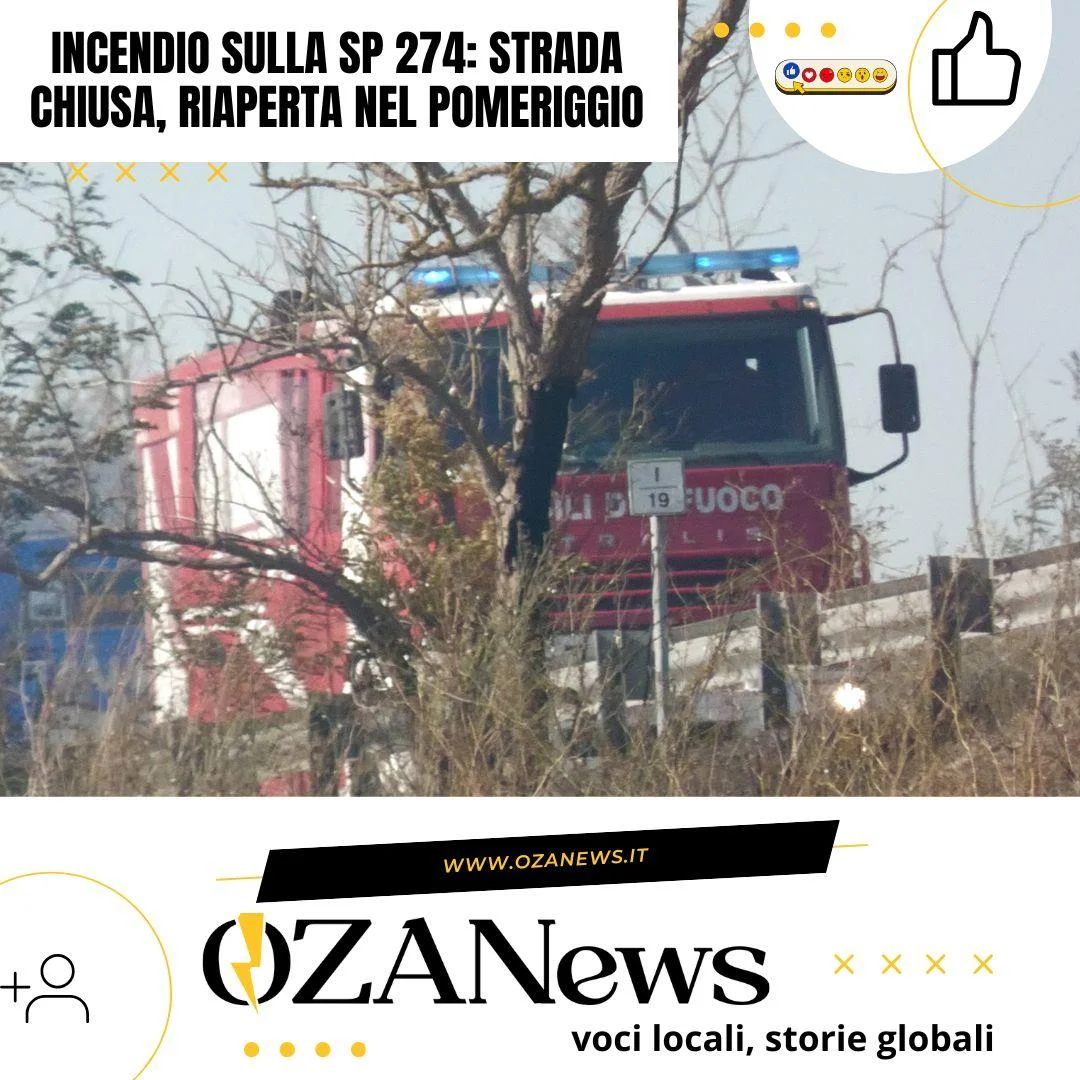 incendio sulla sp 274 strada chiusa riaperta nel pomeriggio