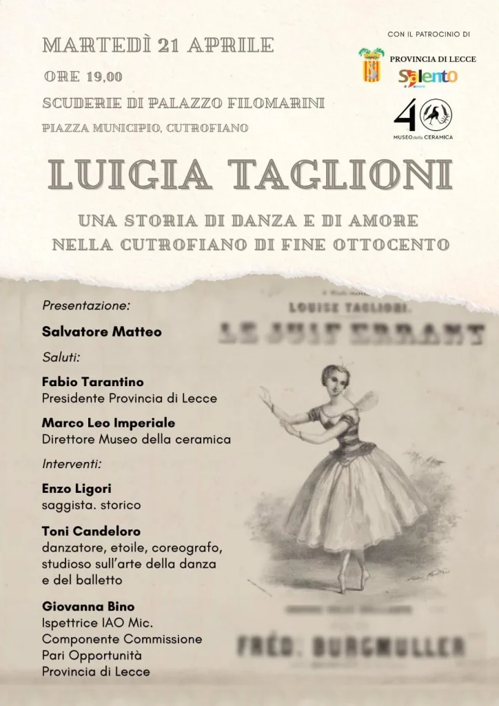 Luigia Taglioni: danza e amore a Cutrofiano