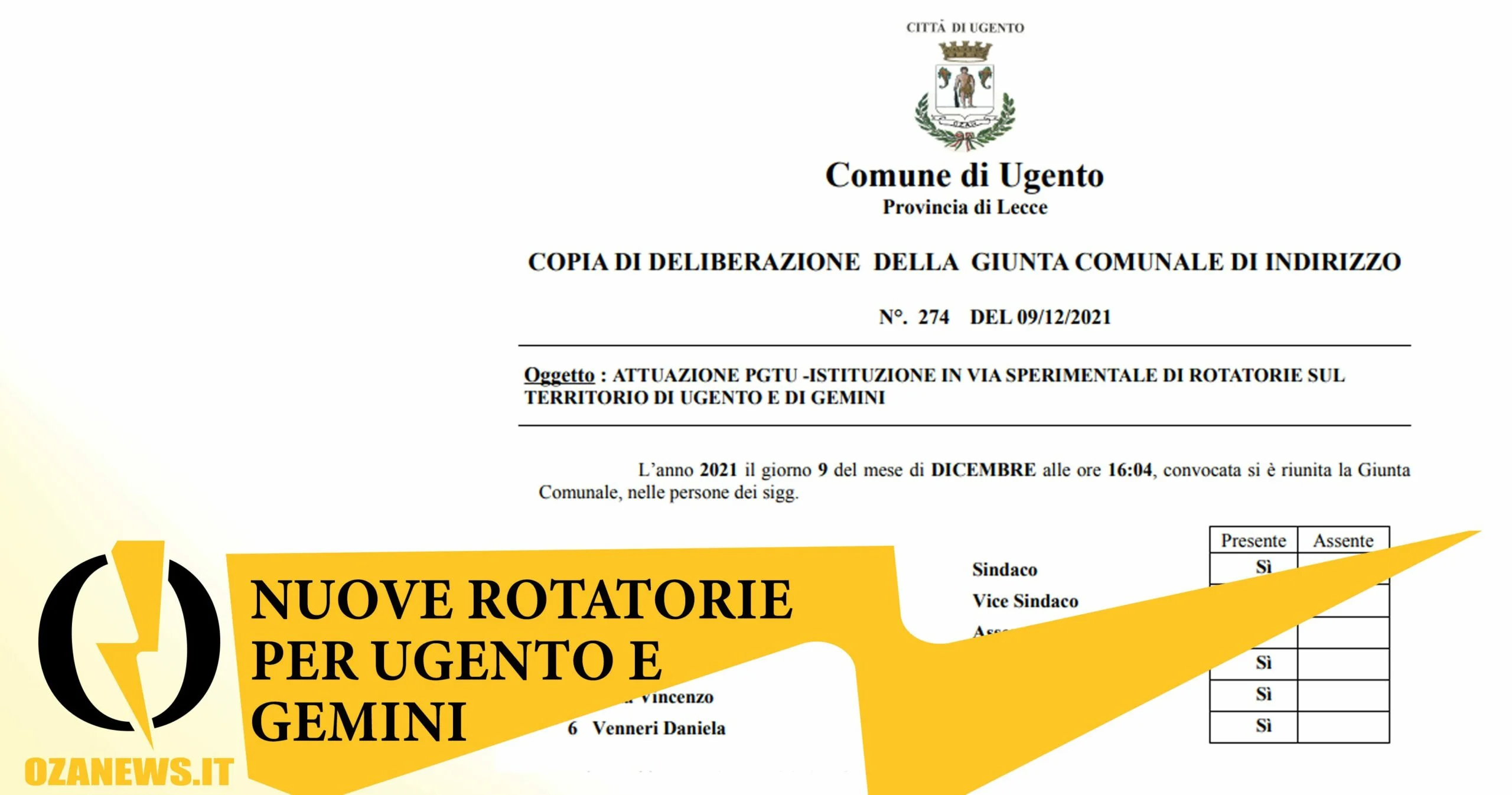 Nuove rotatorie a Ugento e Gemini