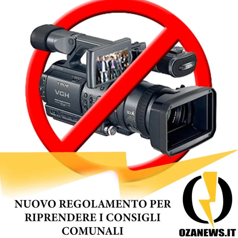 Nuovo regolamento per le riprese video del consiglio comunale