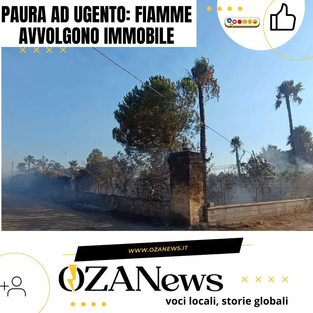 Paura ad Ugento: fiamme avvolgono un immobile