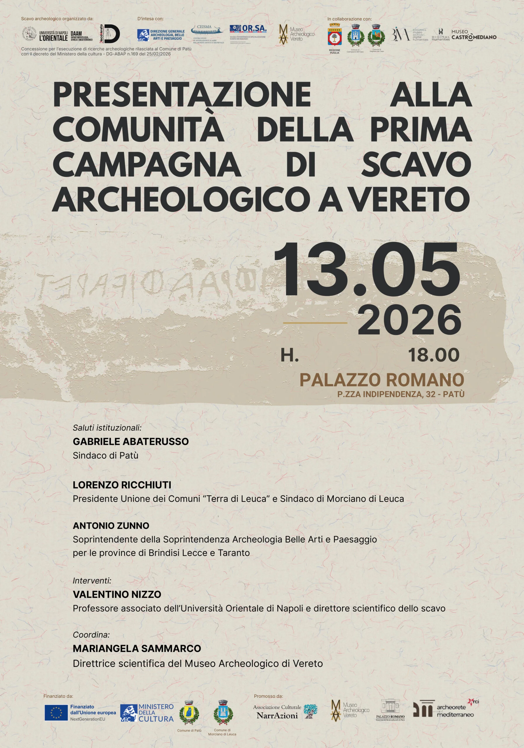 Presentazione del Primo Scavo Archeologico a Vereto
