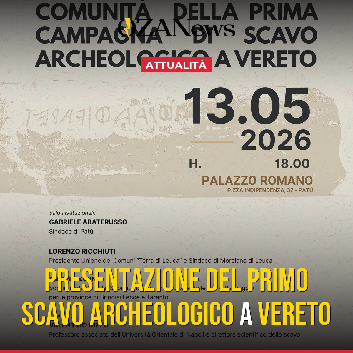 Presentazione del Primo Scavo Archeologico a Vereto