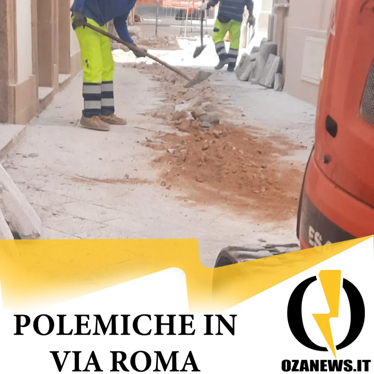 Il basolo di via Roma demolito per i lavori dell’Enel.