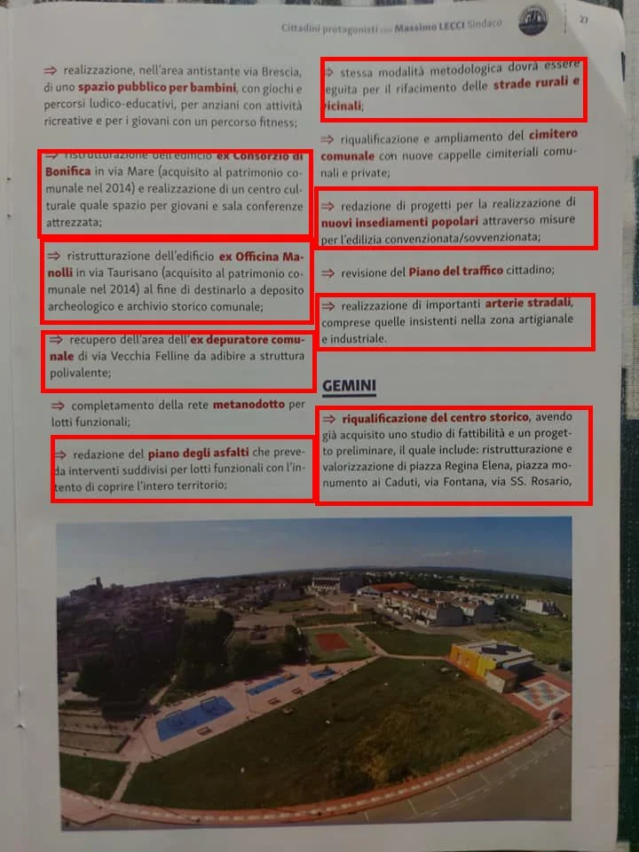 Analisi del Programma Elettorale di Massimo Lecci