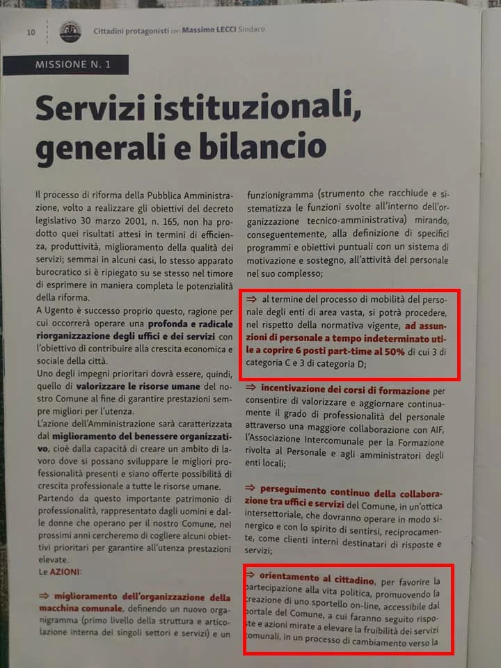 Analisi del Programma Elettorale di Massimo Lecci