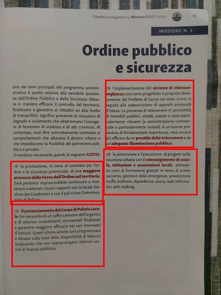 Analisi del Programma Elettorale di Massimo Lecci