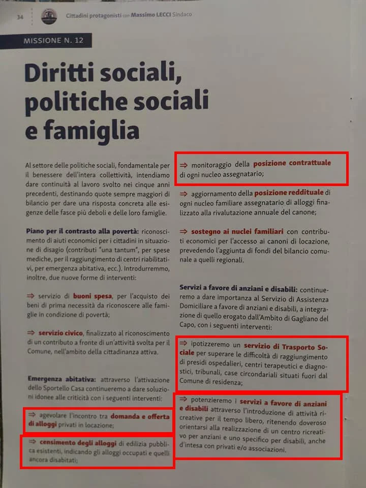 Analisi del Programma Elettorale di Massimo Lecci
