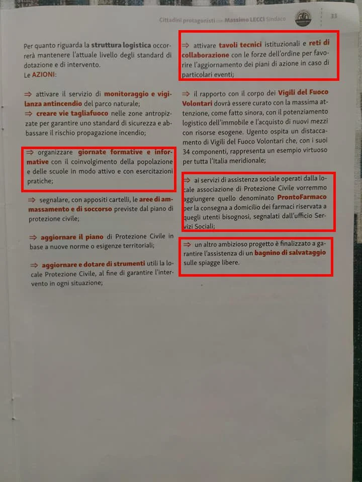 Analisi del Programma Elettorale di Massimo Lecci