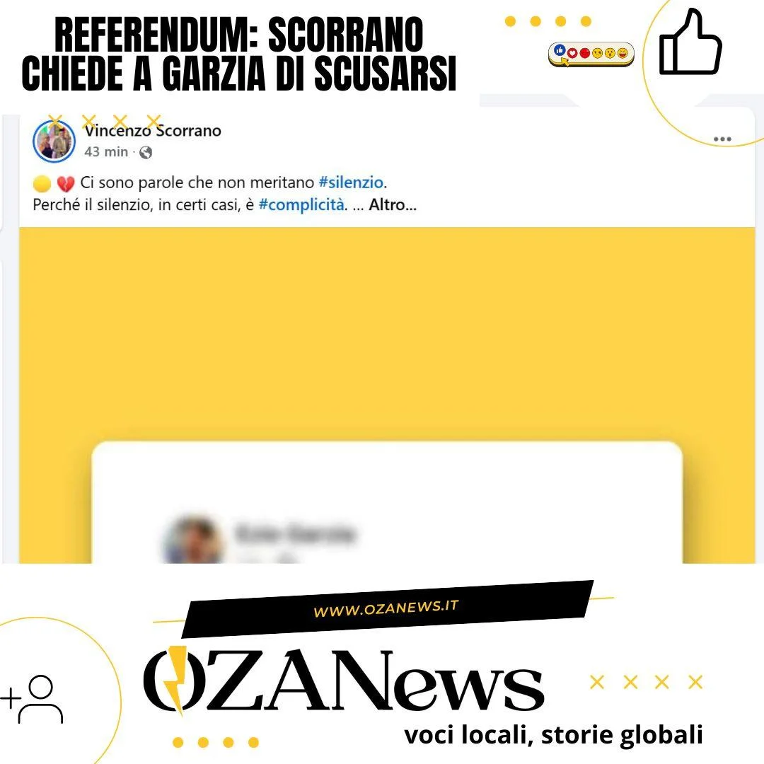Referendum: Scorrano chiede a Garzia di scusarsi