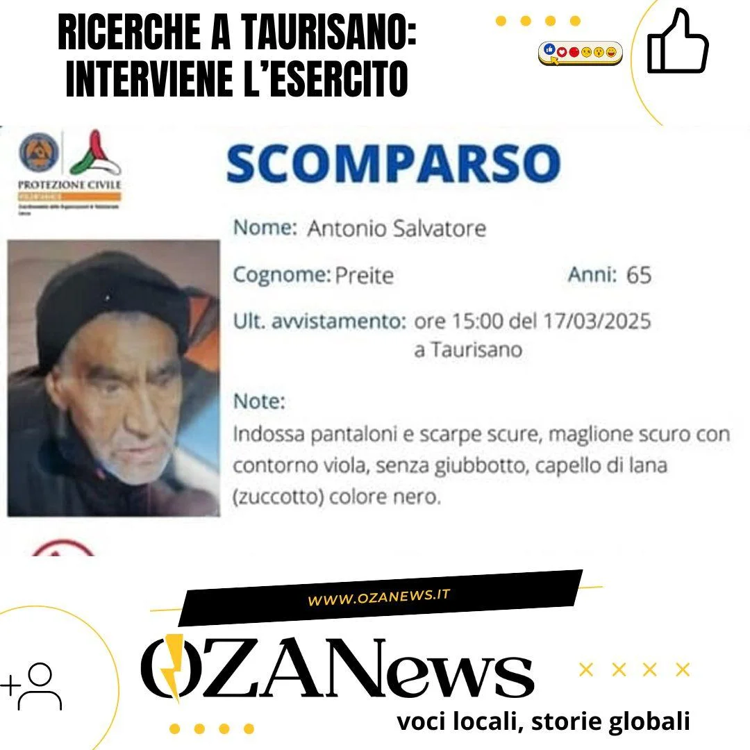 Ricerche a Taurisano: interviene l’esercito