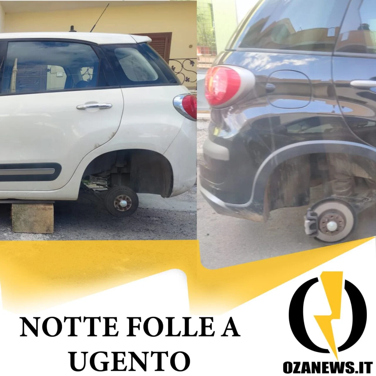 Notte folle a Ugento: ruote rubate ad almeno 3 auto