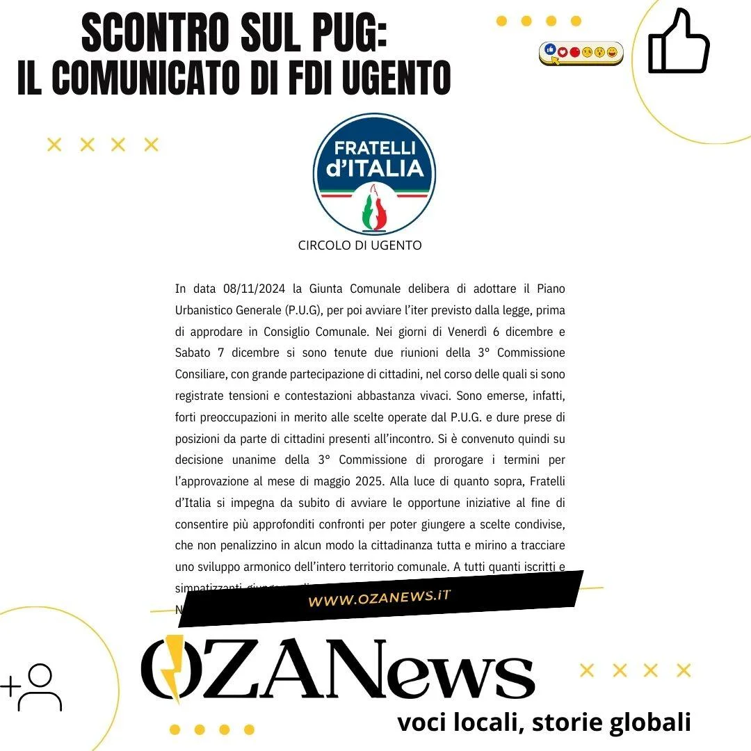 Scontro sul Piano Urbanistico Generale: la versione di FDI