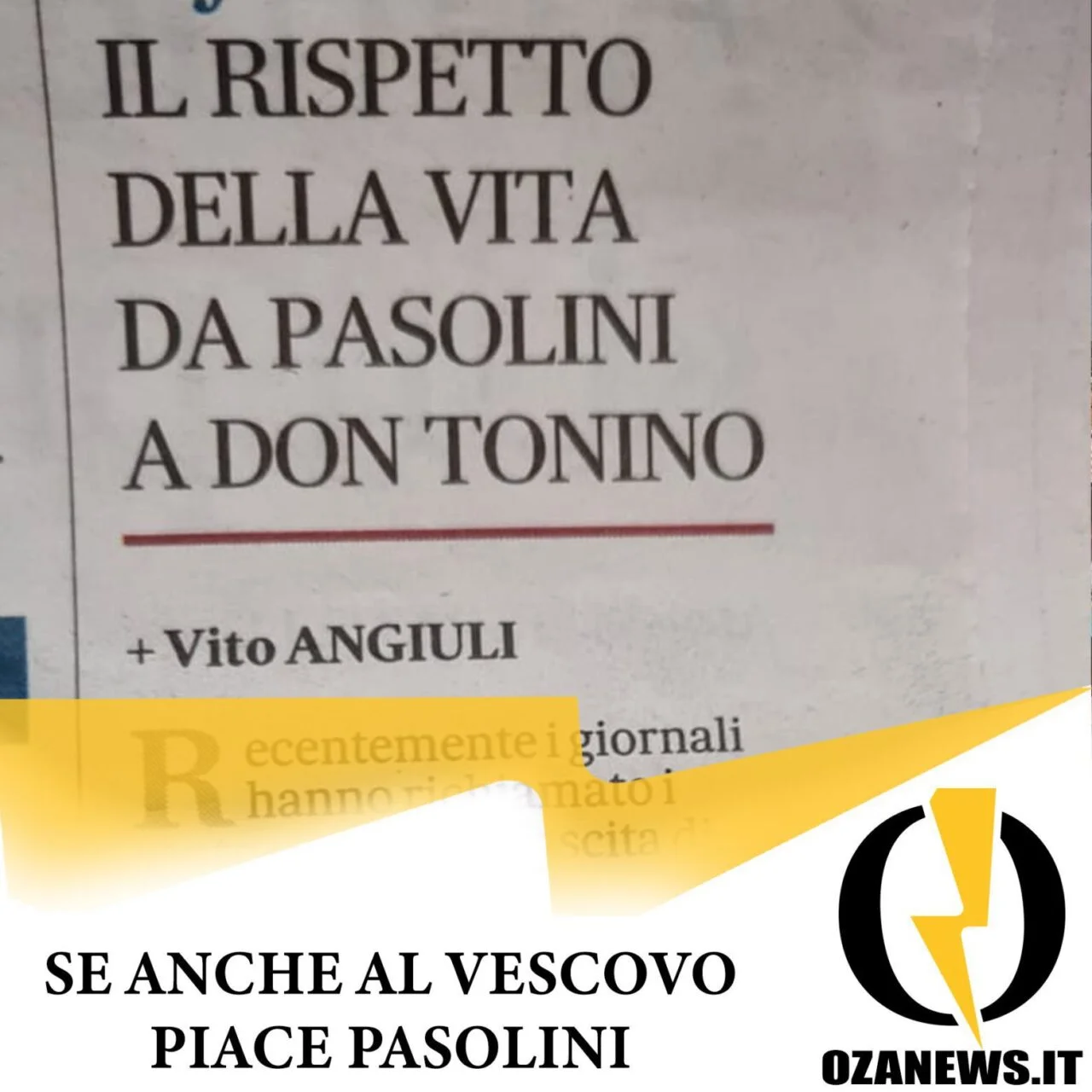 Se anche al vescovo piace Pasolini