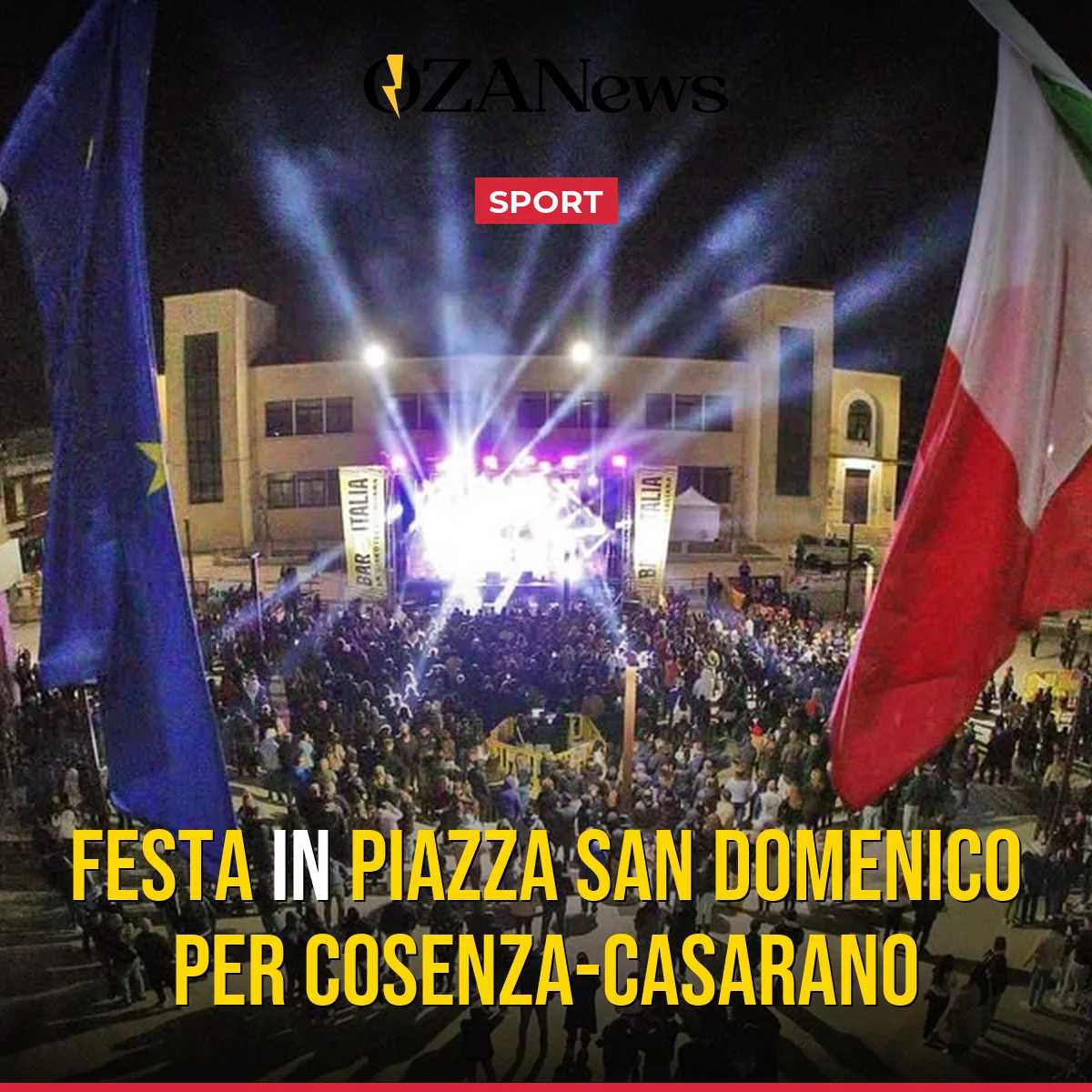 Grande festa in Piazza San Domenico per Cosenza-Casarano