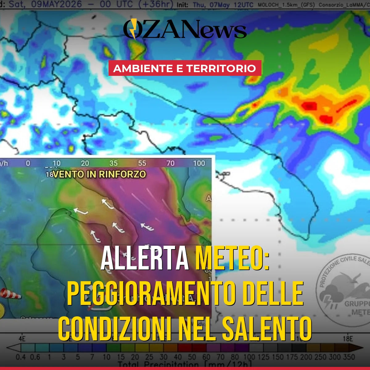 Previsioni Meteo per il Salento del 9 Maggio 2026