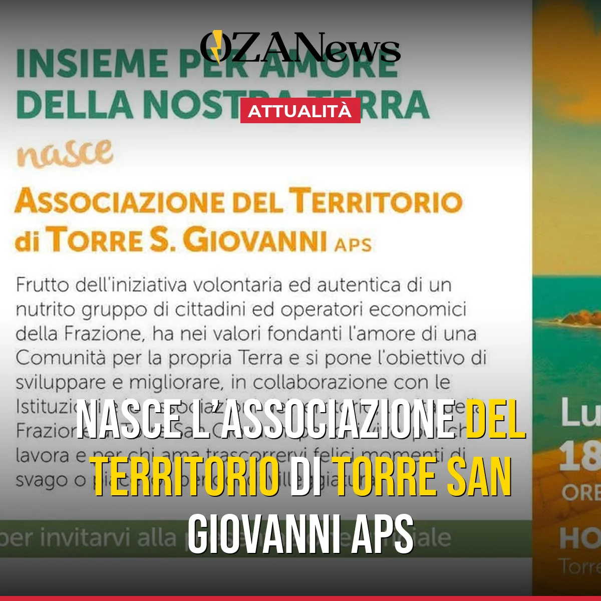 Nasce l’Associazione del Territorio di Torre San Giovanni