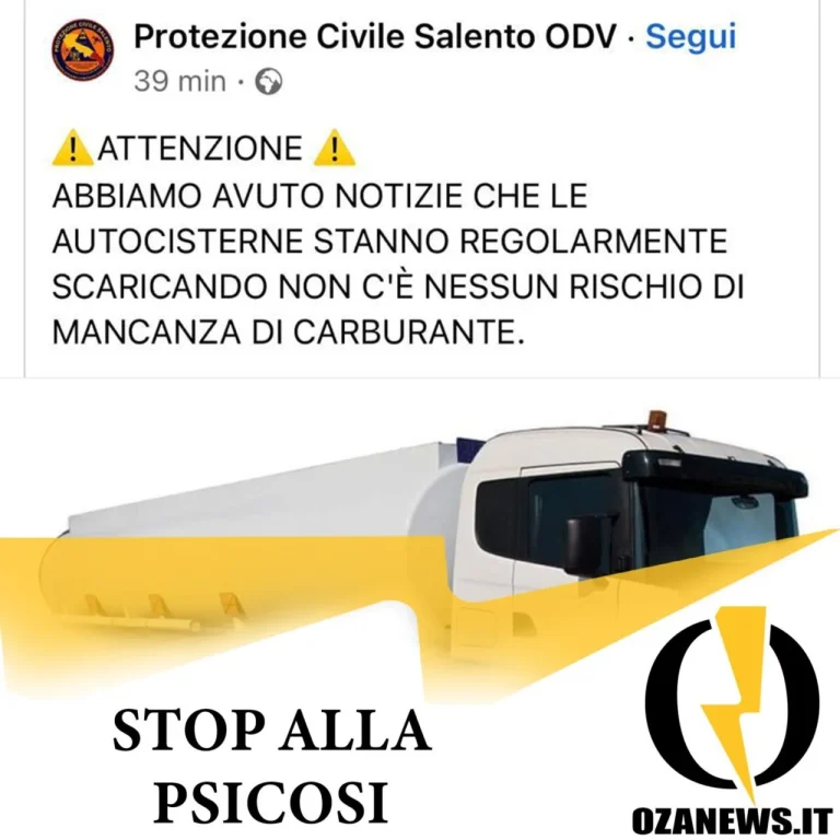 Stop alla psicosi nel Salento: tutte le forniture sono garantite