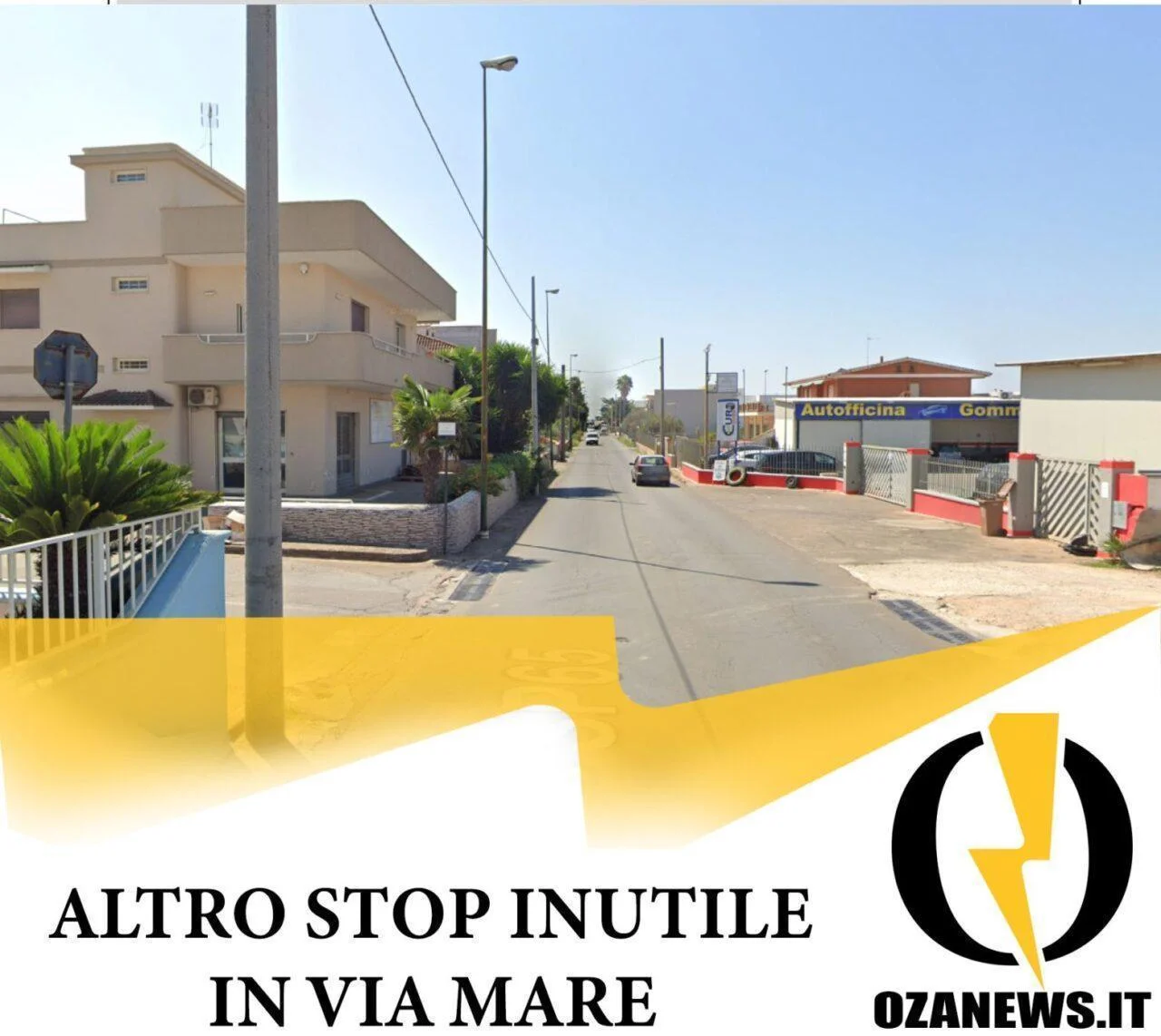 Un altro stop inutile in via Mare