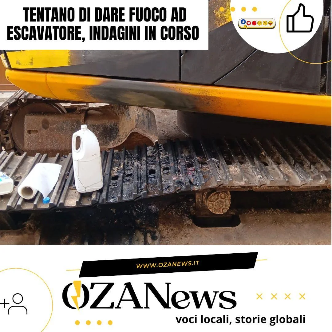 tentano di dare fuoco ad escavatore, indagini in corso