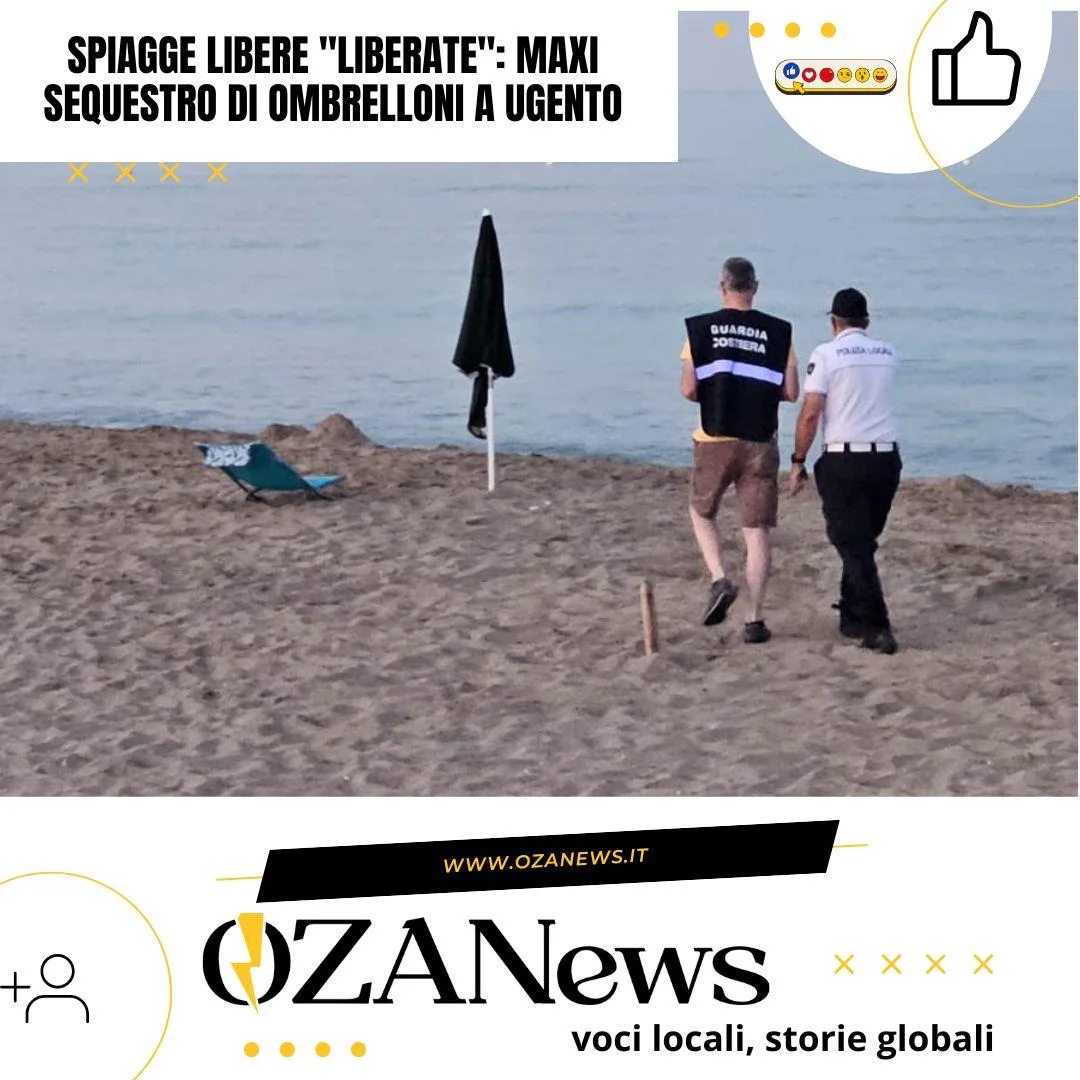 Spiagge libere “liberate”: maxi sequestro di ombrelloni a Ugento