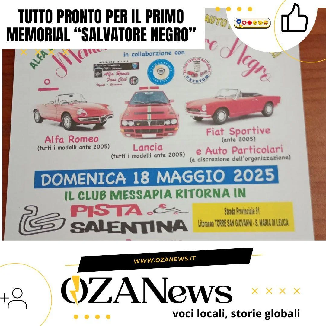 Auto d’epoca protagoniste al 1° Memorial Salvatore Negro