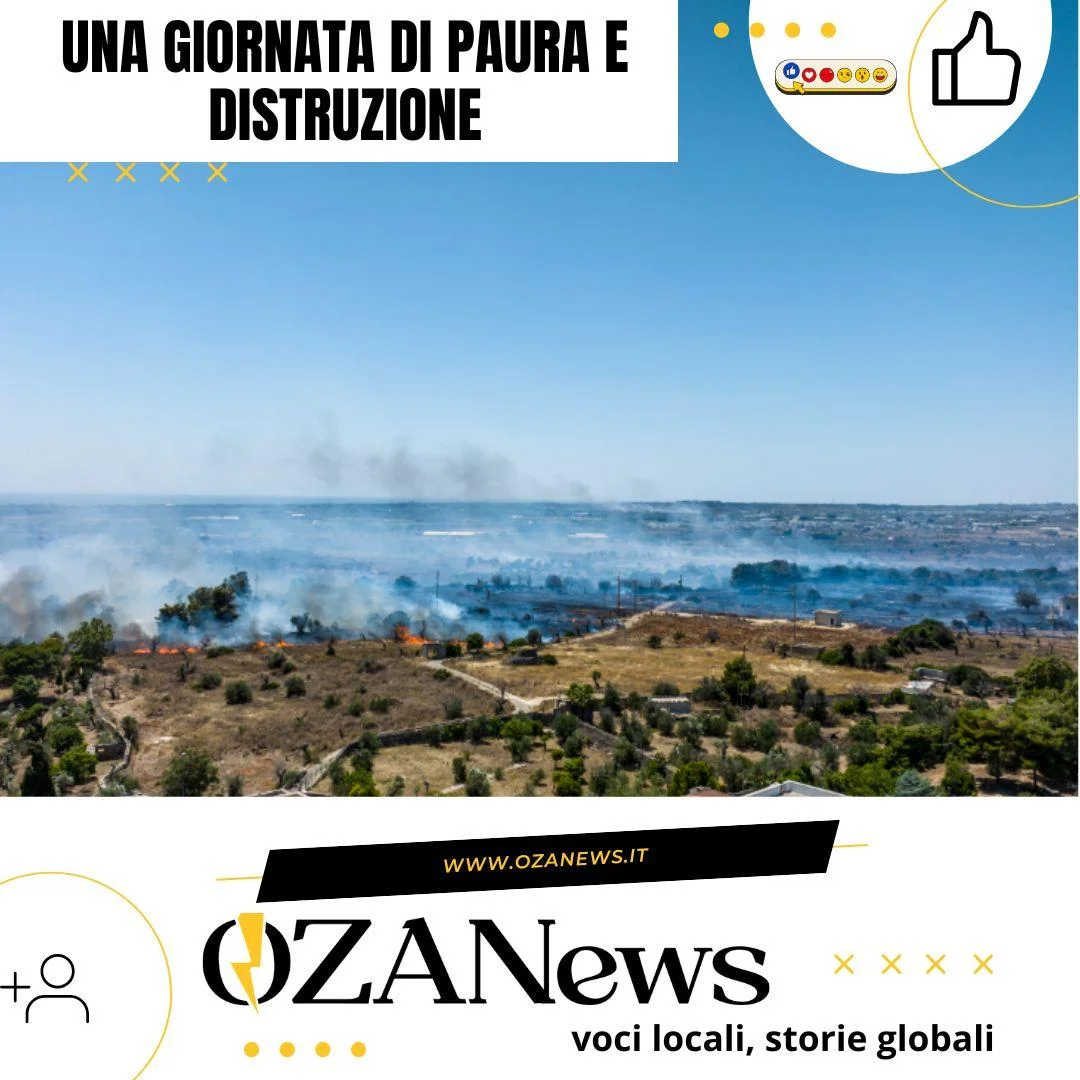 Ugento assediata dal fuoco: una giornata di paura e distruzione