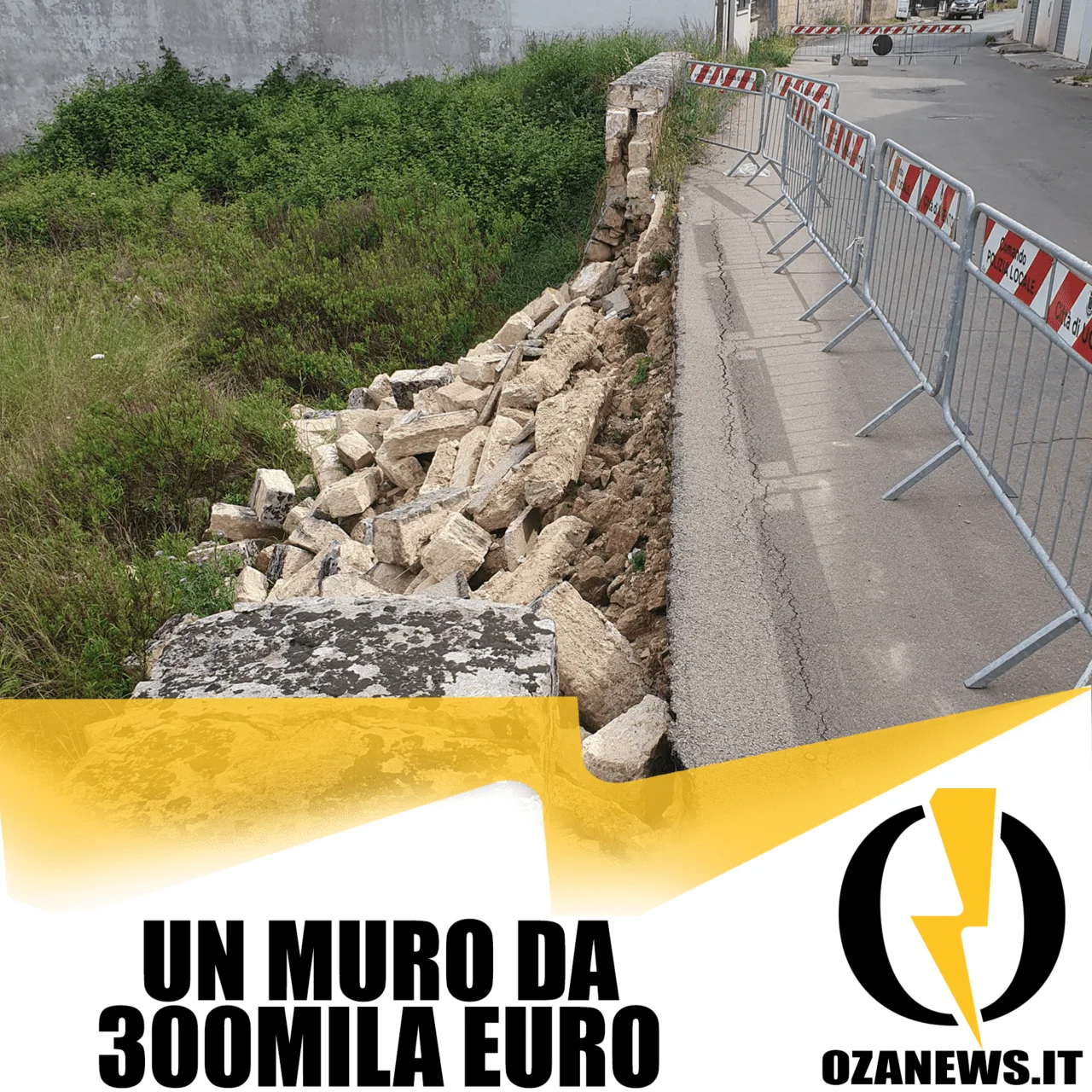 Un muretto da 300mila euro paralizza la viabilità di Ugento