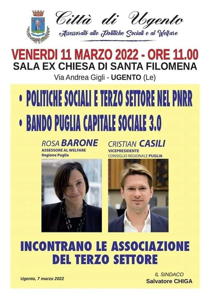Casili e Barone in un incontro pubblico a Ugento