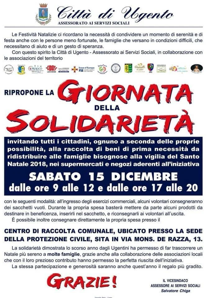 A Ugento niente giornata della solidariet&agrave; 2022