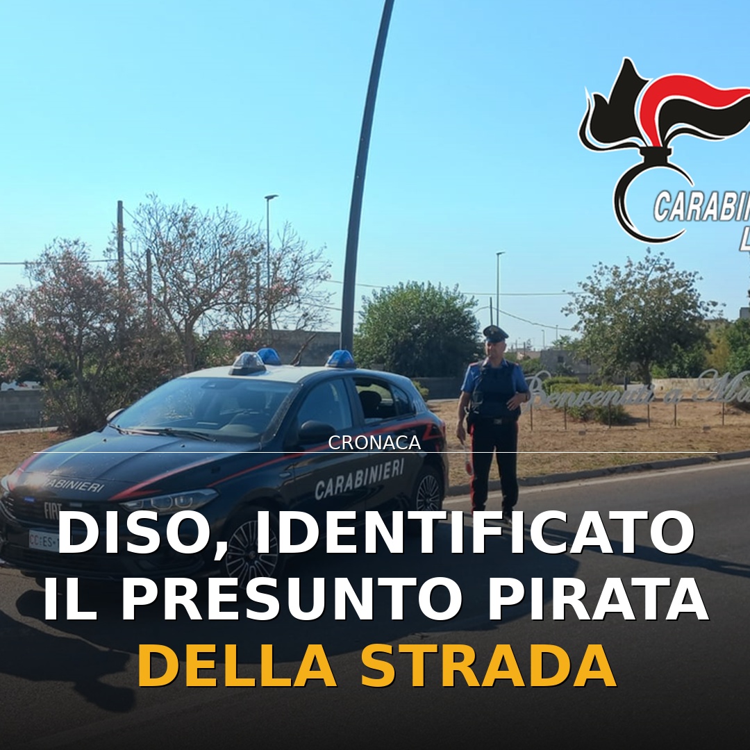 Diso, identificato il presunto pirata della strada