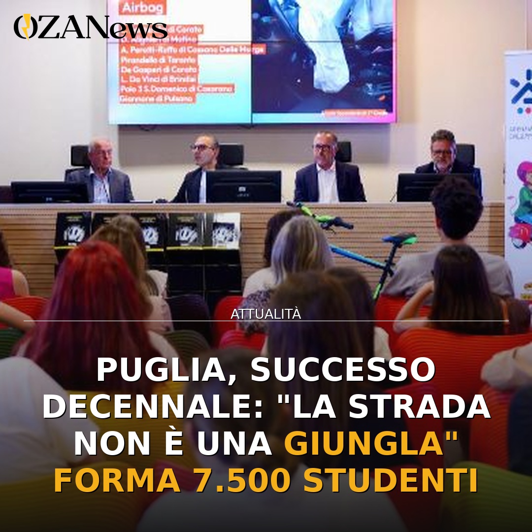 Puglia, successo decennale: “La strada non è una giungla” forma 7.500 studenti