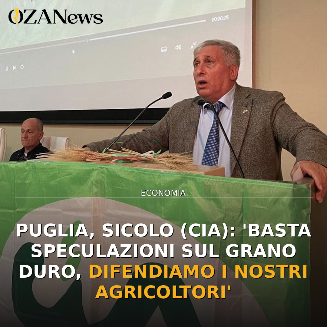 Puglia, Sicolo (Cia): ‘Basta speculazioni sul grano duro, difendiamo i nostri agricoltori’