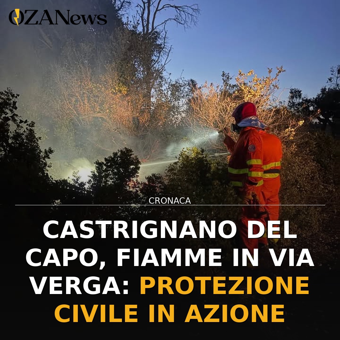 Castrignano del Capo, fiamme in via Verga: Protezione Civile in azione