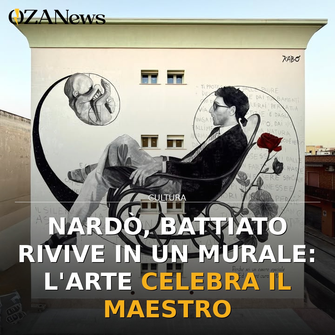 Nardò, Battiato rivive in un murale: l’arte celebra il Maestro