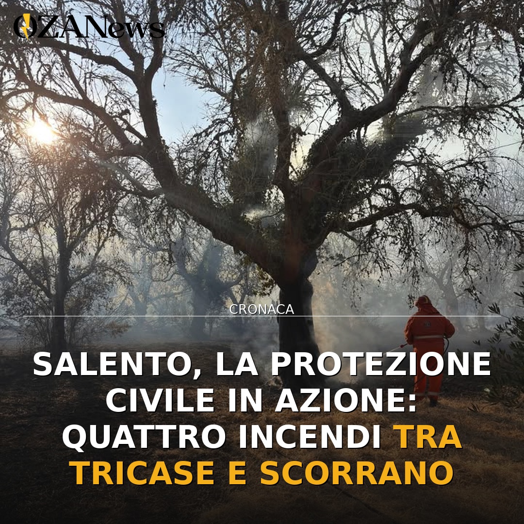 Salento, la Protezione Civile in azione: quattro incendi tra Tricase e Scorrano
