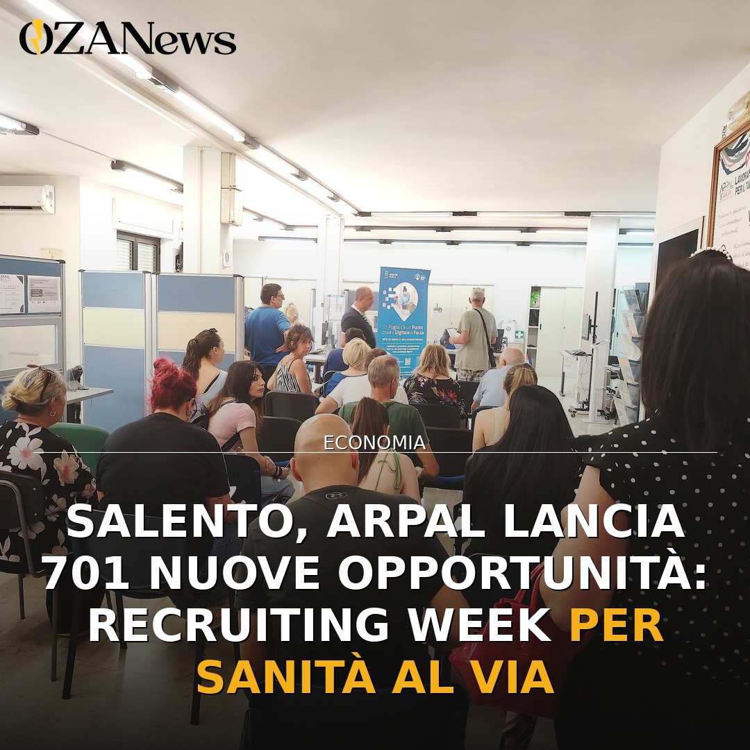Salento, ARPAL lancia 701 nuove opportunità: Recruiting Week per sanità al via