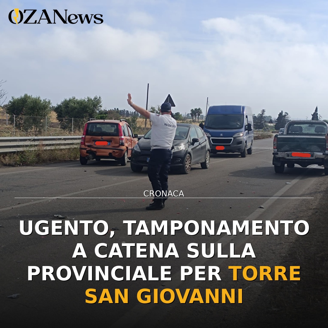 Ugento, tamponamento a catena sulla provinciale per Torre San Giovanni