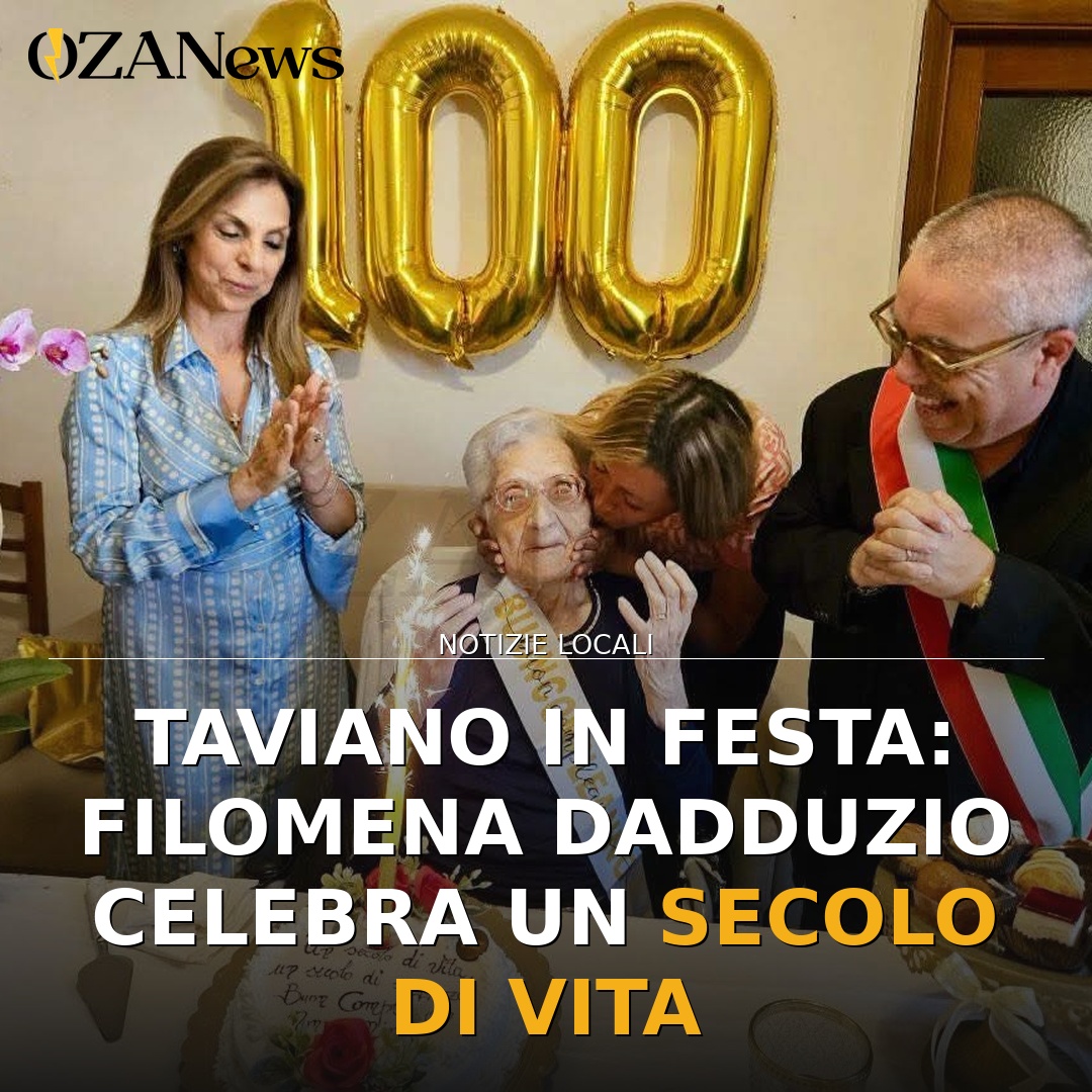 Taviano in festa: Filomena Dadduzio celebra un secolo di vita