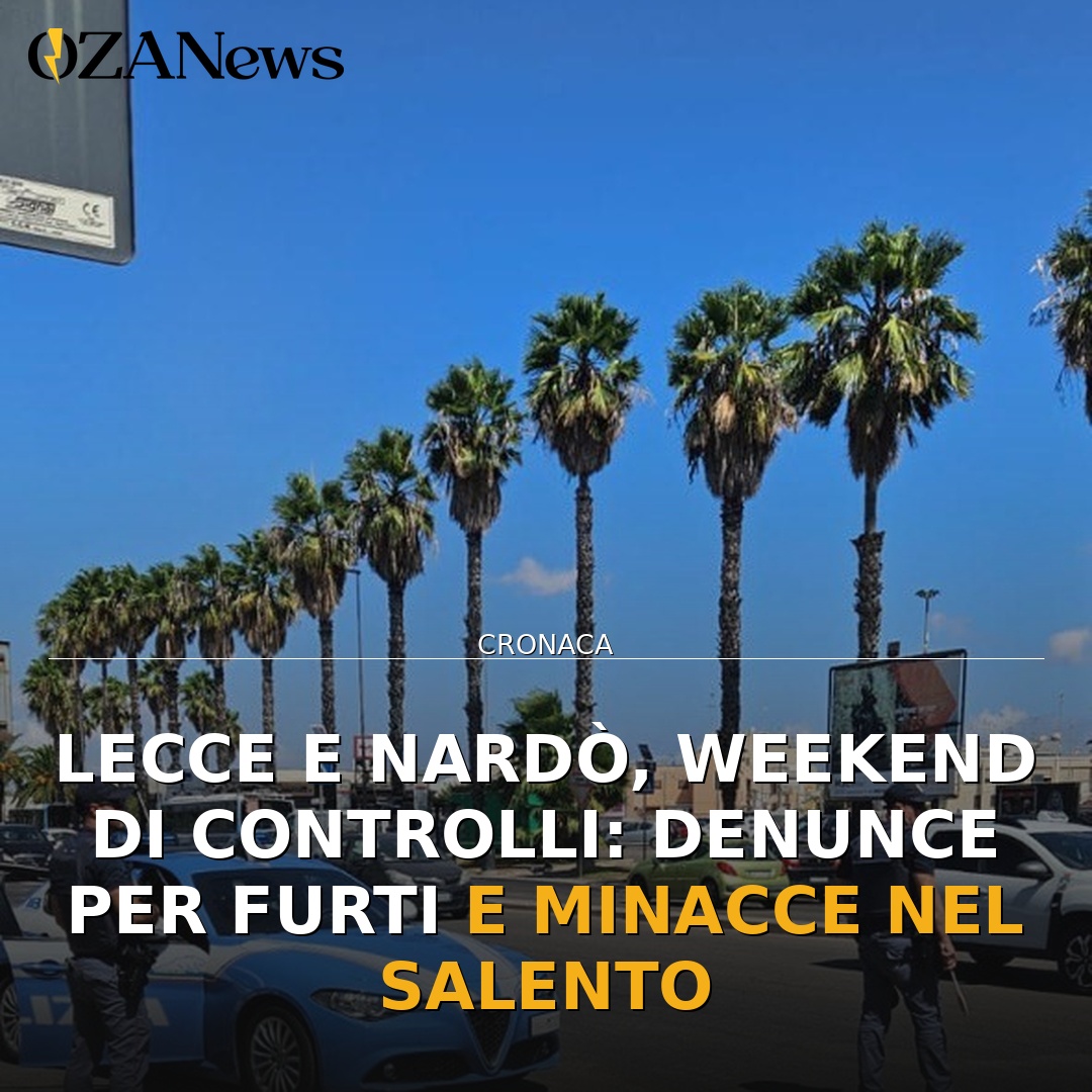 Lecce e Nardò, weekend di controlli: denunce per furti e minacce nel Salento