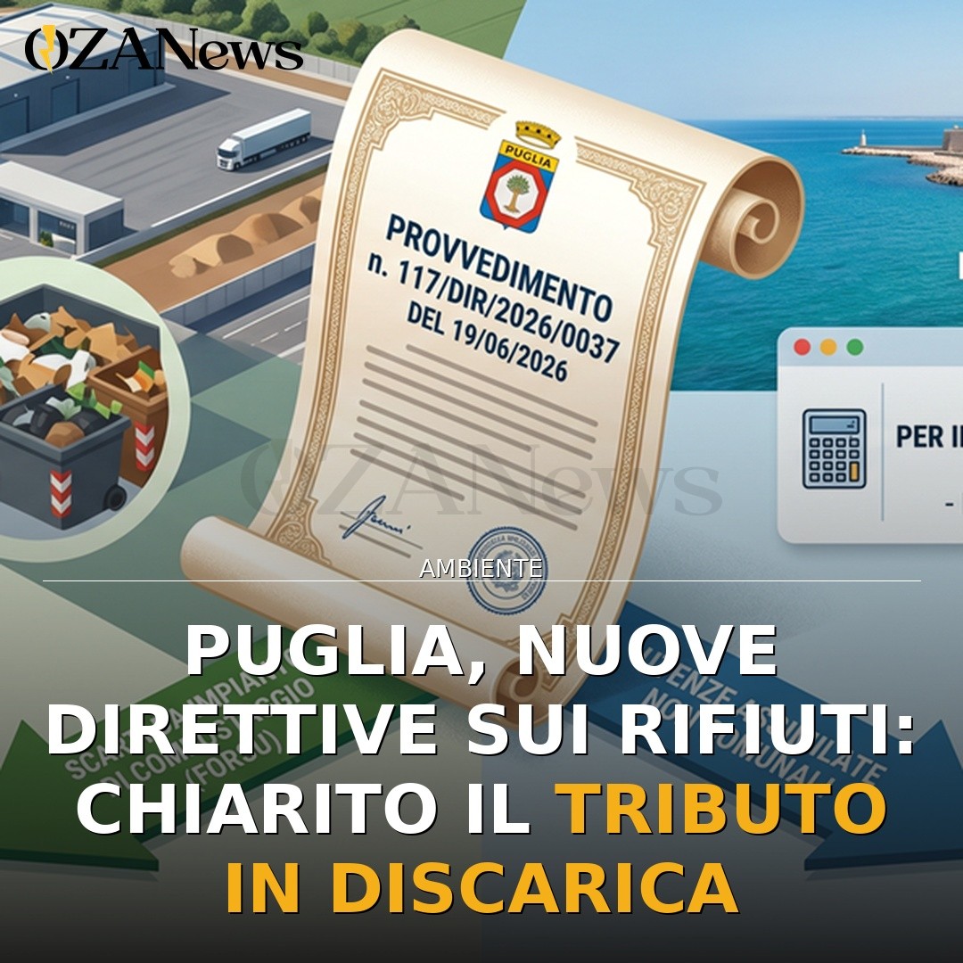 Puglia, nuove direttive sui rifiuti: chiarito il tributo in discarica