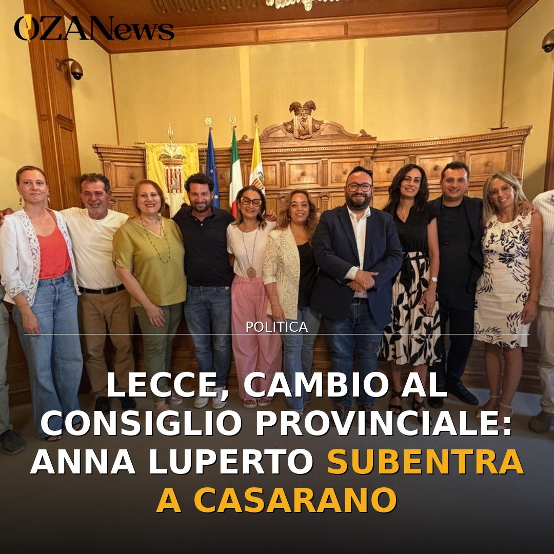 Lecce, cambio al Consiglio Provinciale: Anna Luperto subentra a Casarano